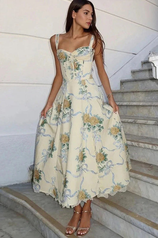 Elegant Printed A-Line Floral Dress