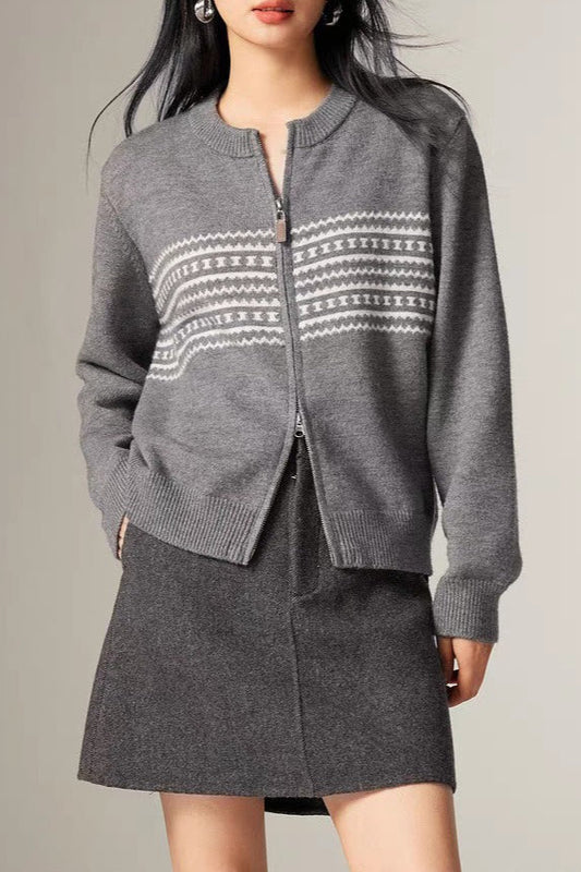 Vintage Jacquard Knit Sweater