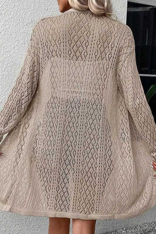 Hollow Knit V-Neck Cardigan