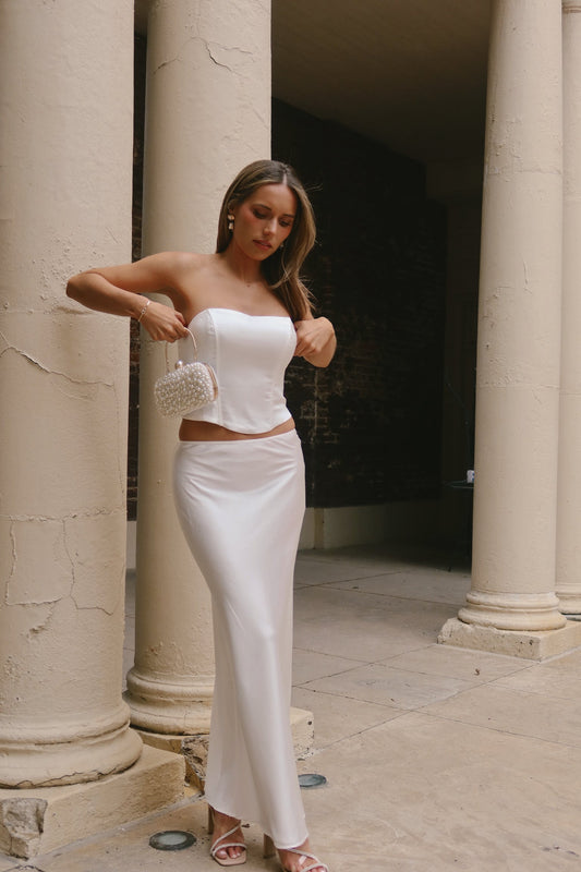 Lavalle Satin Corset Top and Skirt Set