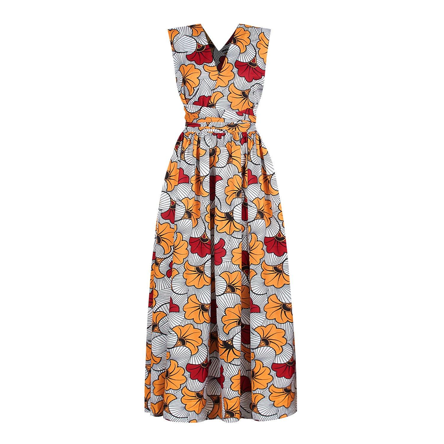 Pleated nightclub mid-skirt V-neck dress - Trendha