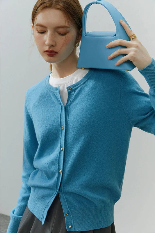 Casual Solid Knit Sweater Cardigan