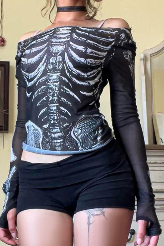 Skull Print Street Style T-Shirt