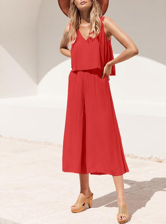 Sleeveless loose casual jumpsuit - Trendha