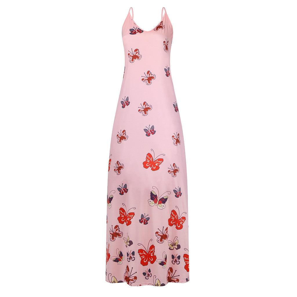 Butterfly print waistband dress - Trendha