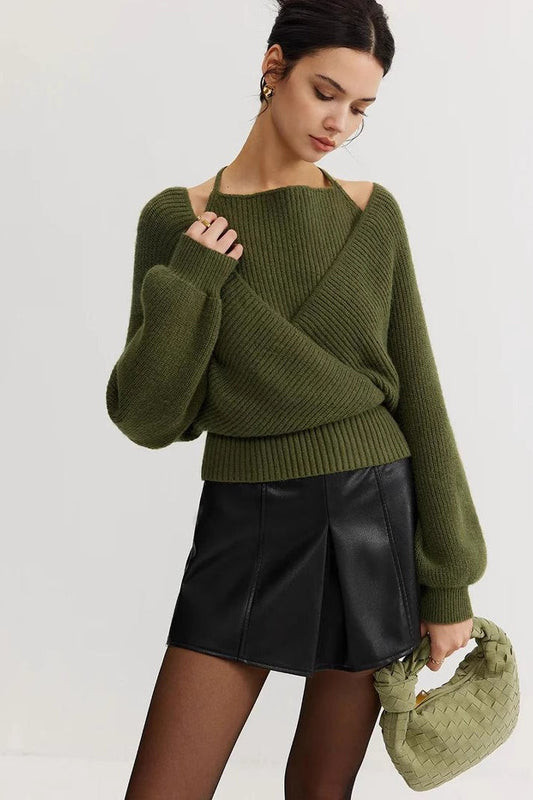 Chic Layered Style Knit Sweater