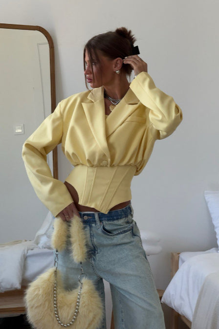 Solid Color Short Casual Blazer