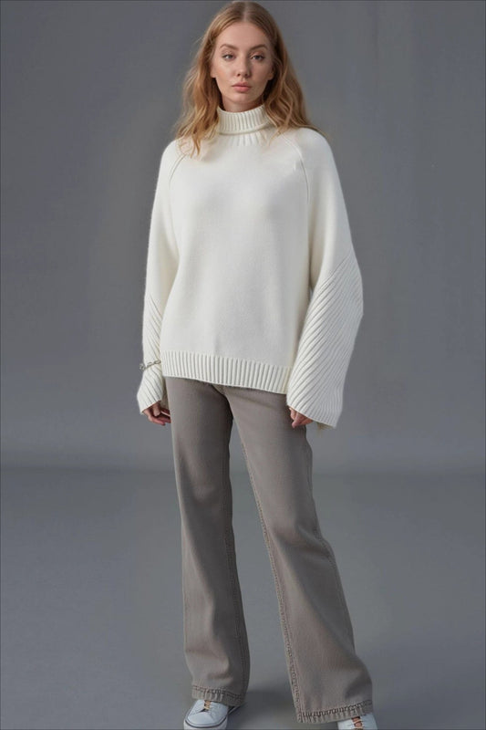 High Neck Loose Knit Sweater