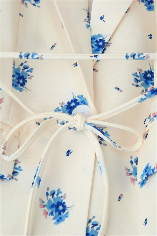 Fashion Long Sleeve Button Lace-up Blazer