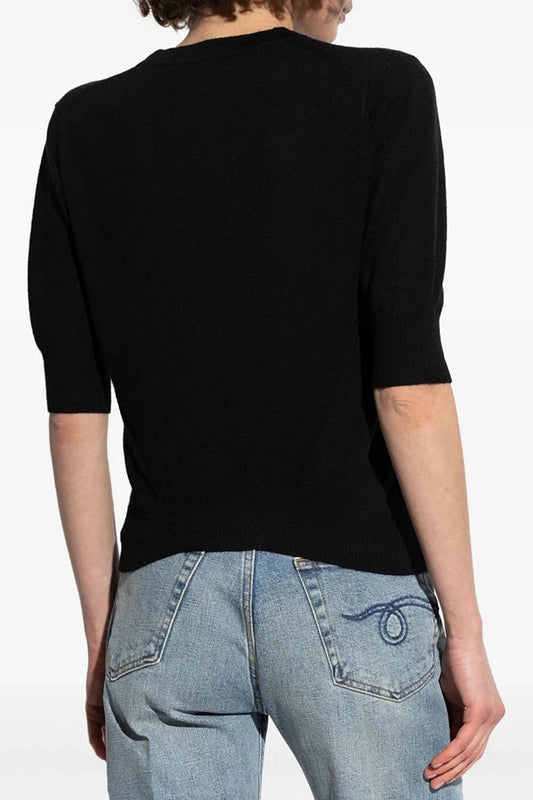 V-Neck Stretch Knit Cardigan