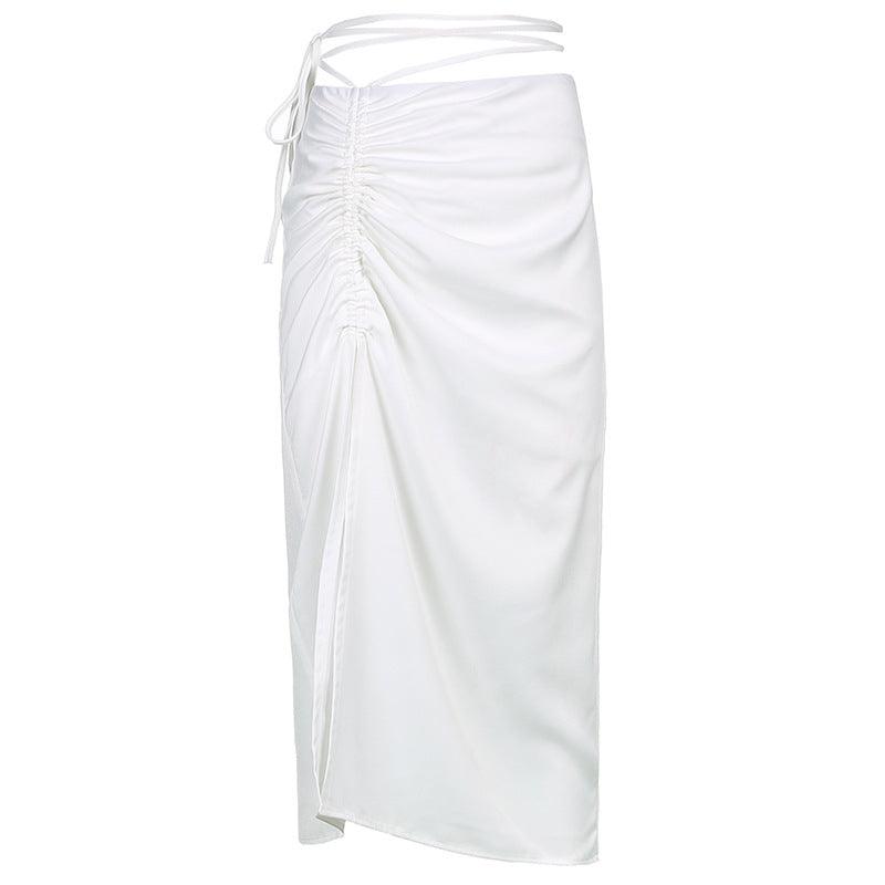 Hong Kong Style Suit Short Lace-up Cheongsam Collar High Waist Skirt - Trendha