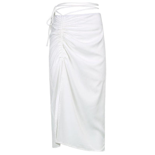 Hong Kong Style Suit Short Lace-up Cheongsam Collar High Waist Skirt - Trendha