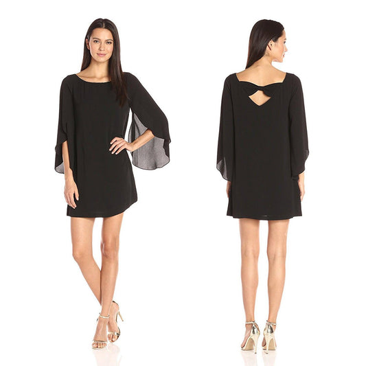 Off-the-shoulder back chiffon casual dress - Trendha
