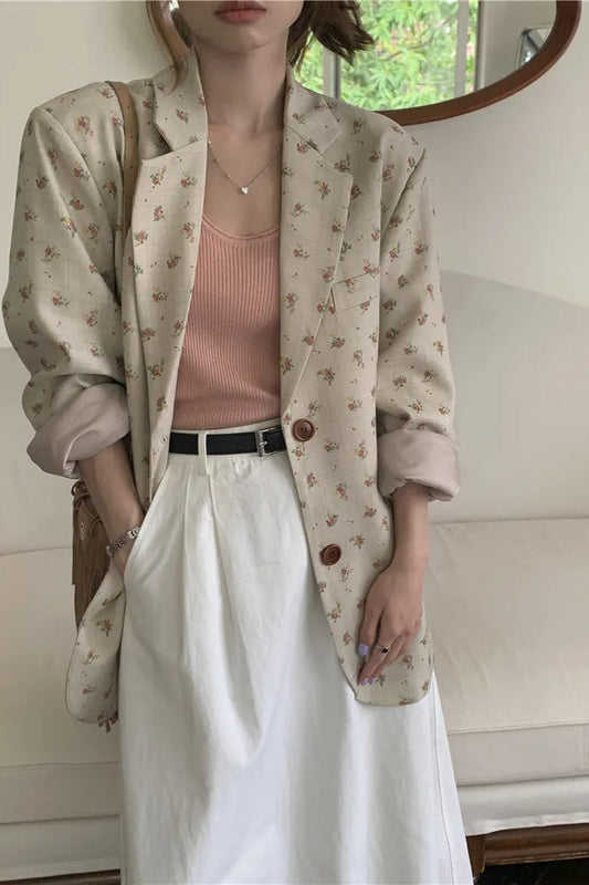 Floral Vintage Long Blazer