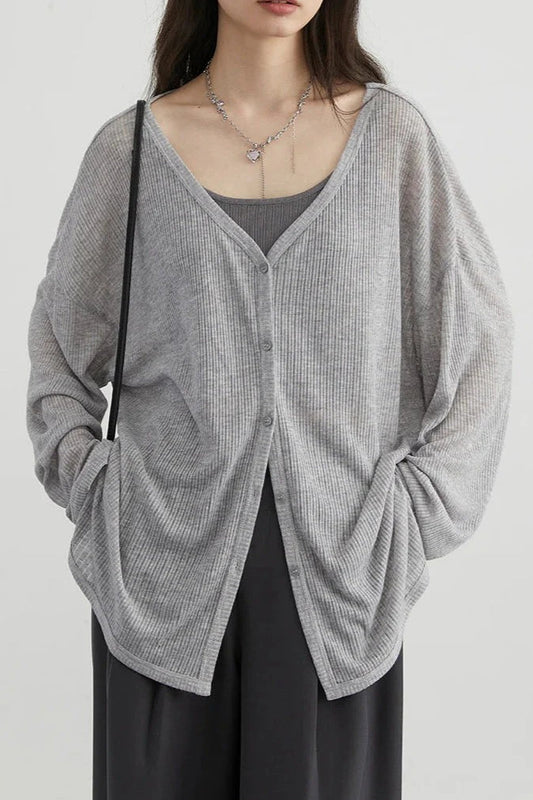 Lightweight V-Neck Knit Cardigan
