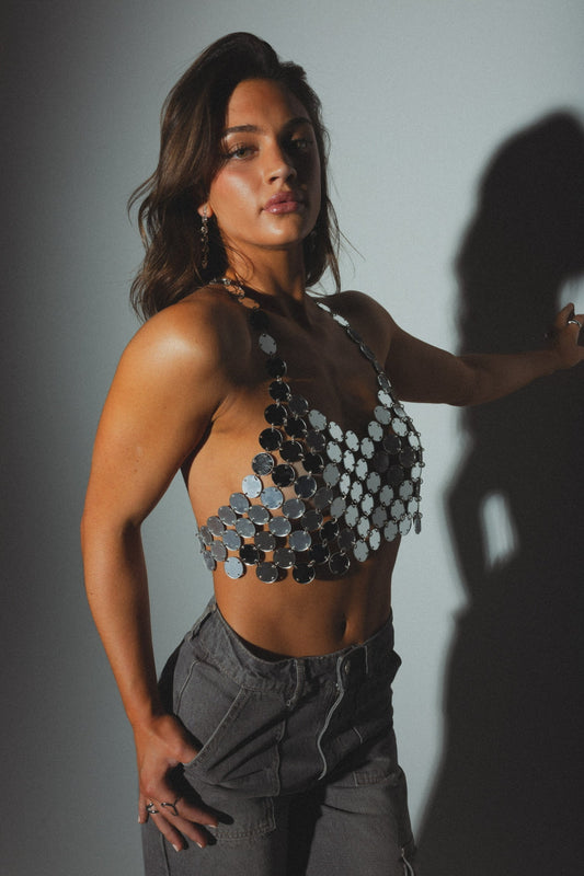 RESTOCKED :Catiana Metal Crop Top