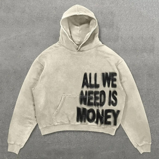Letter Print Oversized Streetwear Hoodie