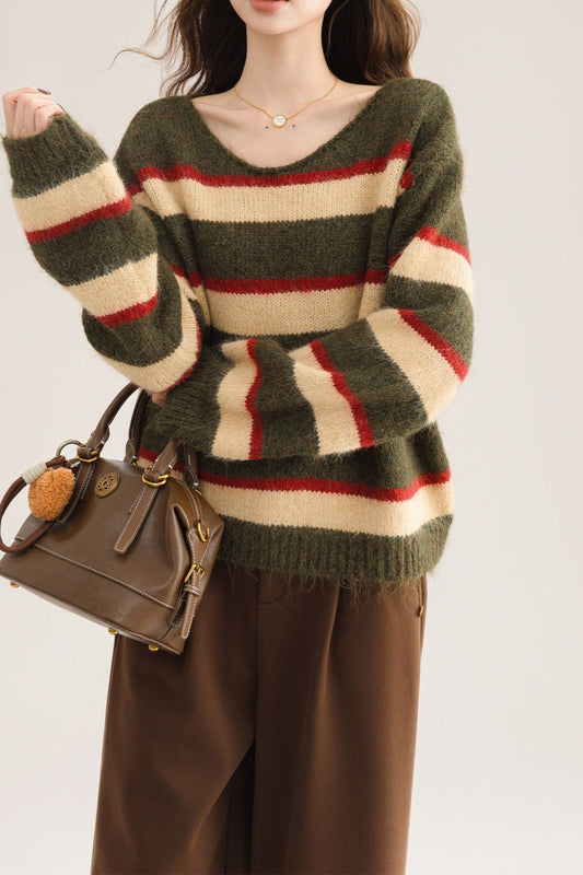 Crew Neck Colorblock Sweater