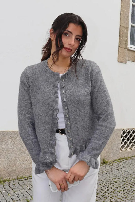 Single-Breasted Knit Cardigan