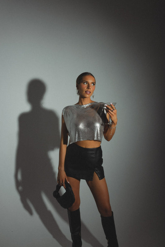 RESTOCKED :High Shine Chainmail Top