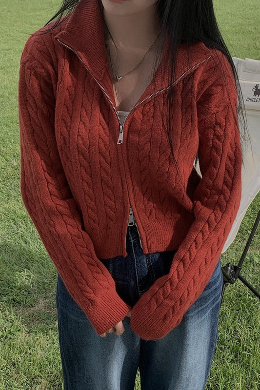 Collared Cable Knit Sweater