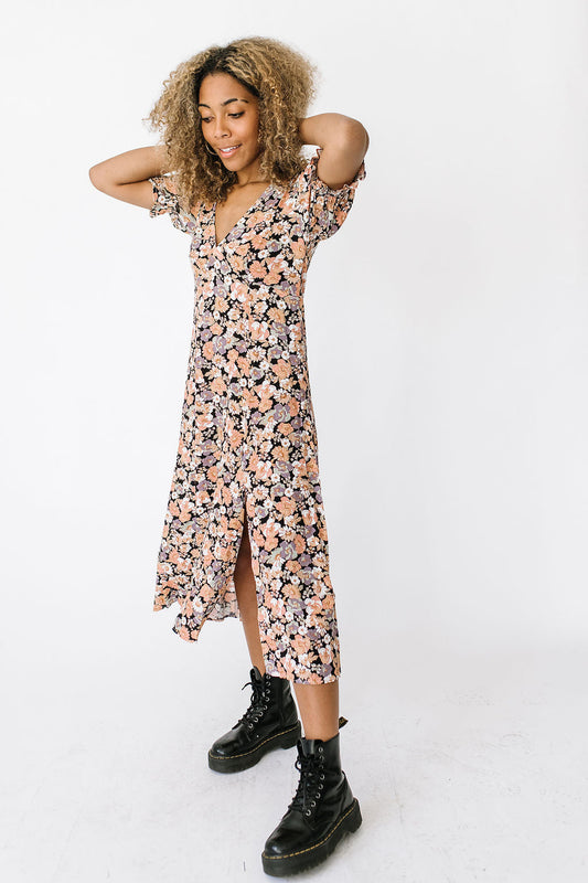 Love Charm Floral Midi Dress