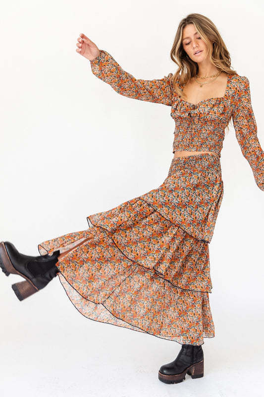 Fleetwood Floral Chiffon Skirt