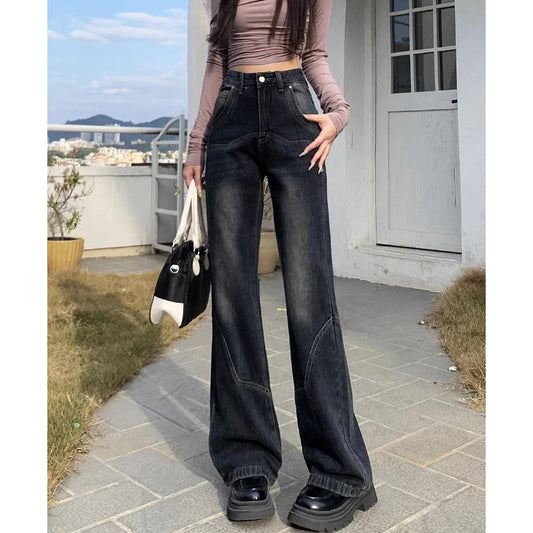 Pantalones Vaqueros Mujeres 2025 Nuevo Sentido Suelta Delgada Acampanados Jeans