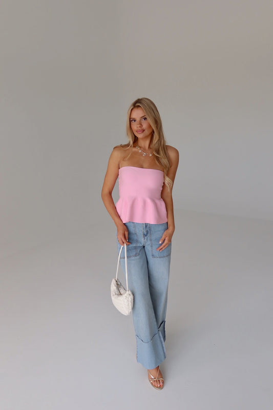 Delilah Pink Peplum Top