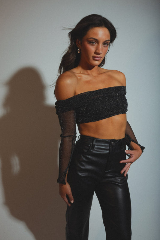Elena Shimmering Crop Top