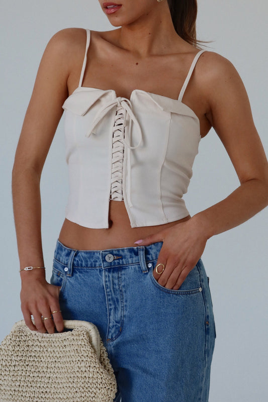 Clara Tie Front Corset Top