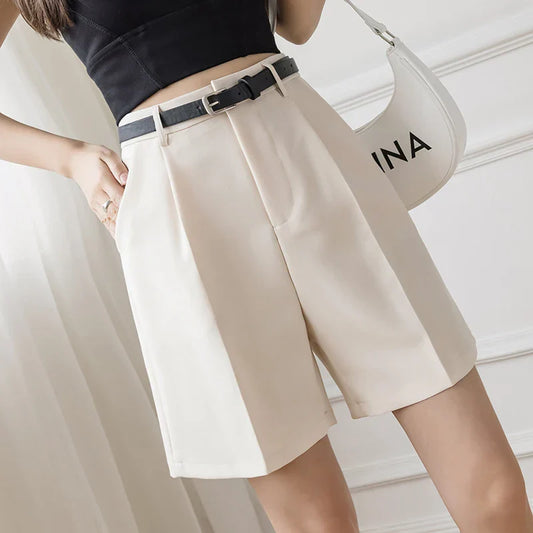 FashionSierra - High Street Fashionable Color High Waist Zipper Office Lady Summer Bottoms Women Shorts 2025 Shorts