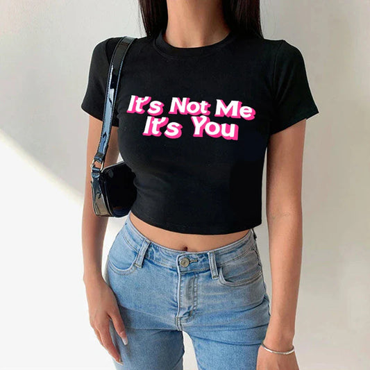 Not Me Not You Y2k Crop Top Fairy Grunge Crop Top