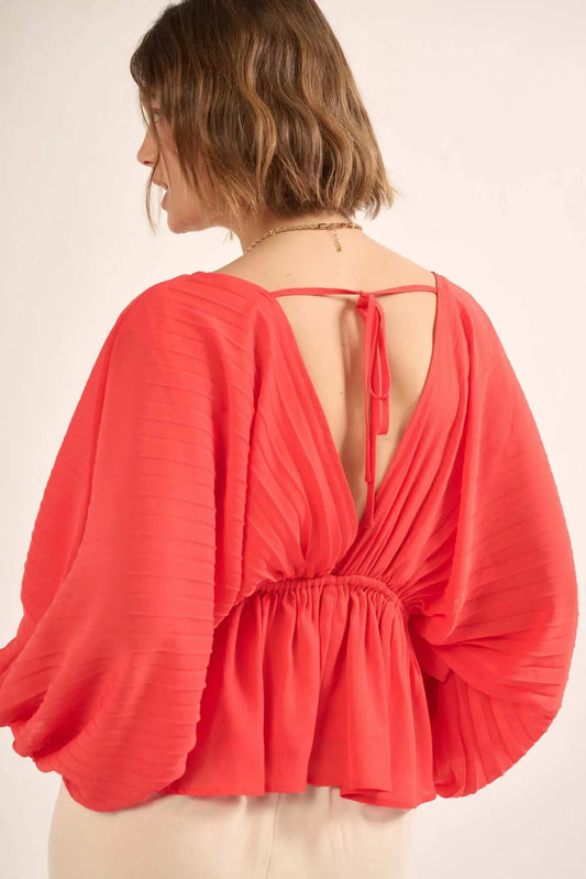Made for Love Accordion Pleated Kimono Blouse