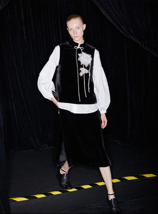 M essential Mackay velvet Coat Skirt - pan.