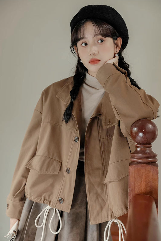 Cropped Worker Utility Jacket (2 Colors)