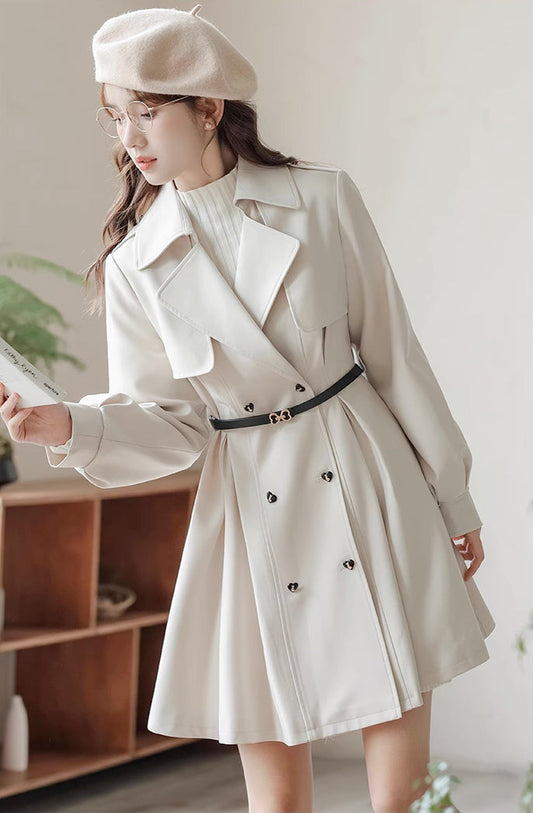 Vanilla Bean Trench Coat (Off-White)