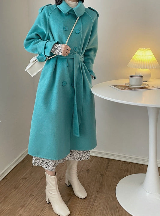 Double Breasted Wool Coat (4 Colors)