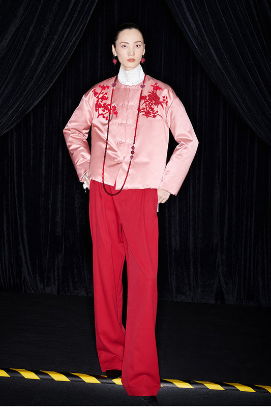 "M essential Mackay designer pipe flat cloth plum  jacket - stan .