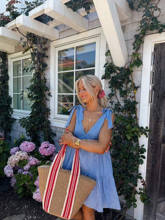 Flirty Fourth Dress// Blue Gingham