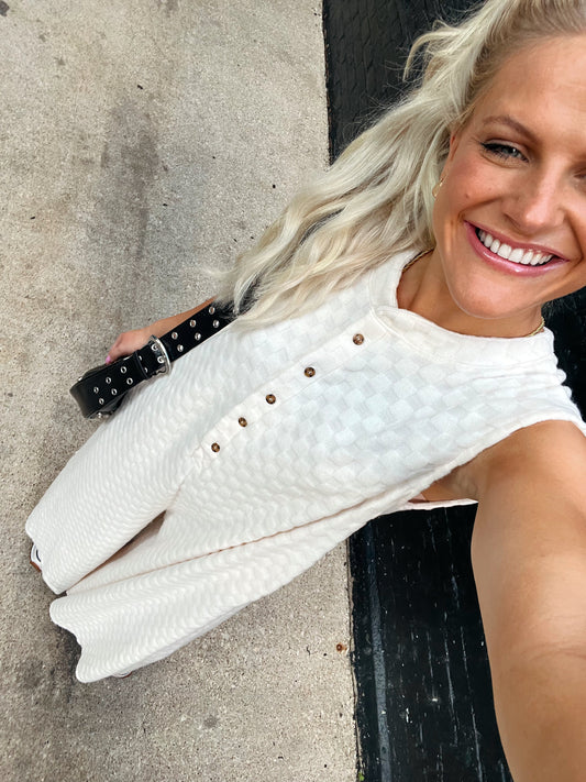 The Bowie Checkered Jumpsuit // Ivory *RESTOCKED*