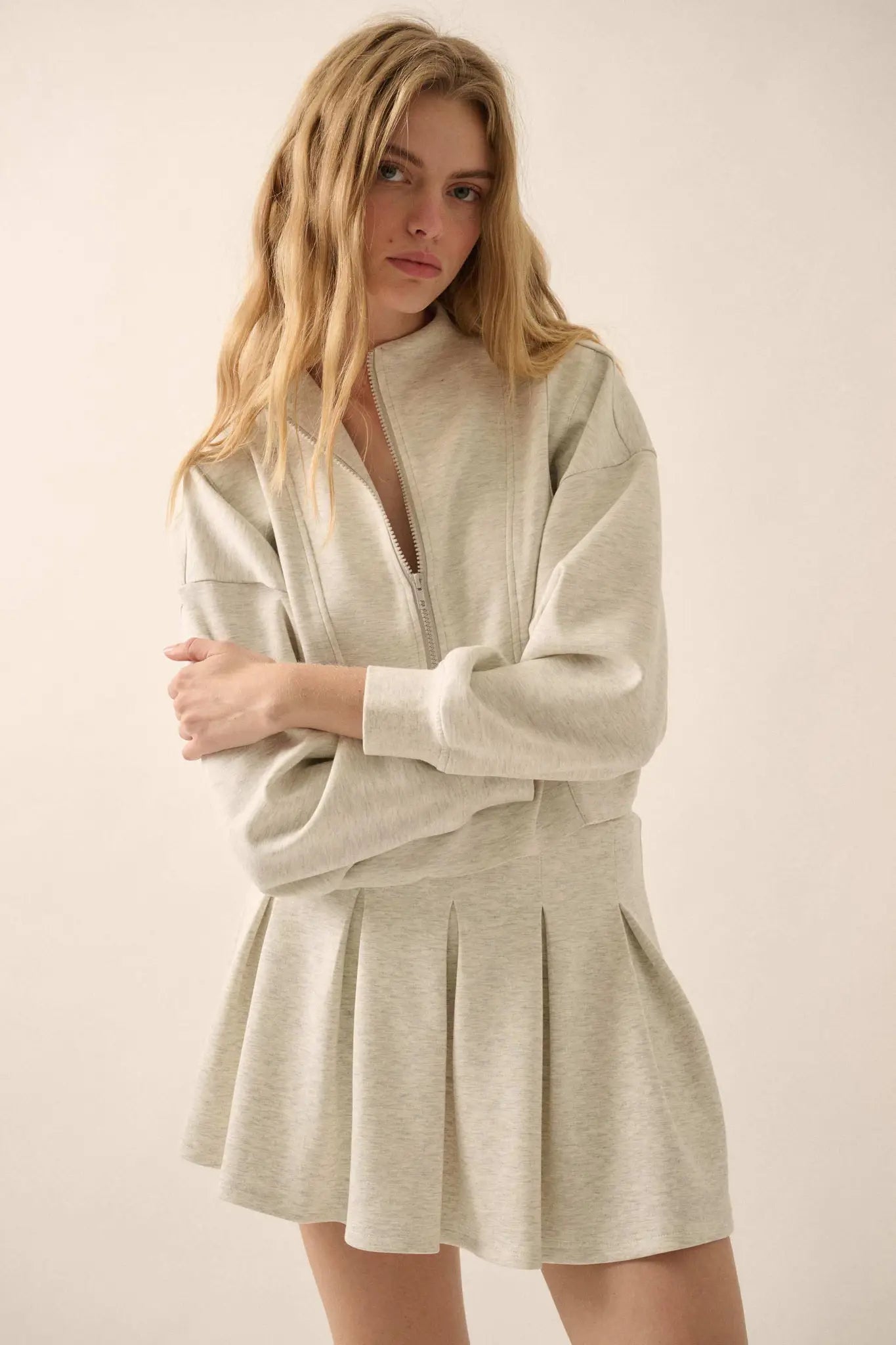 Premium Scuba Cropped Half-Zip Pullover Top - ShopPromesa