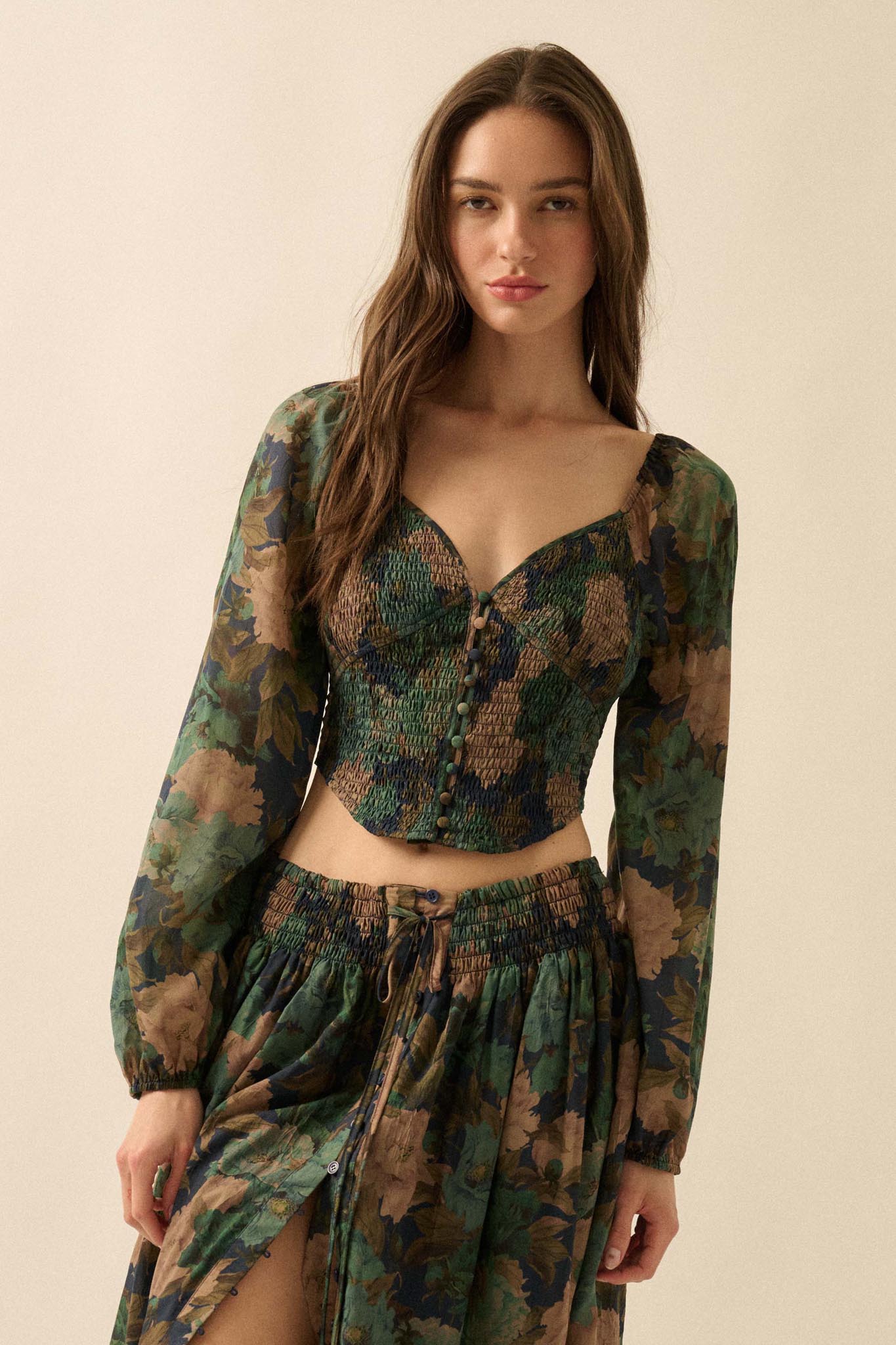 Perfumed Potpourri Smocked Sweetheart Peasant Top - ShopPromesa