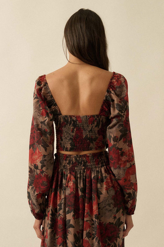 Perfumed Potpourri Smocked Sweetheart Peasant Top