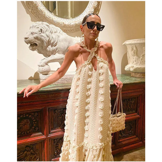 FashionSierra - 2025 Loose Waist Streetwear Fashion Floor Length Boho Dress