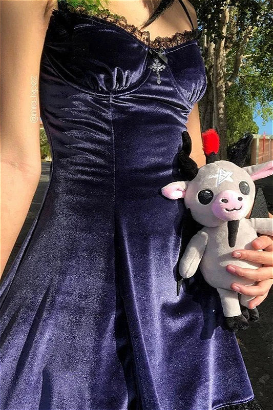 Halloween Lace Trim Cami Dress