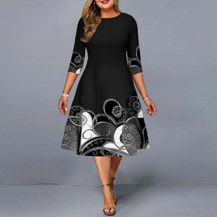 Elegant Temperament Hedging Print Midi Dress - Trendha
