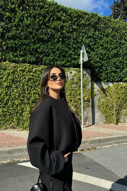 Cropped Sports Bomber Jacket