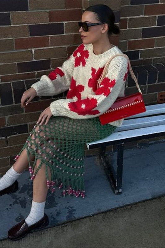 Pullover Floral Detail Sweater