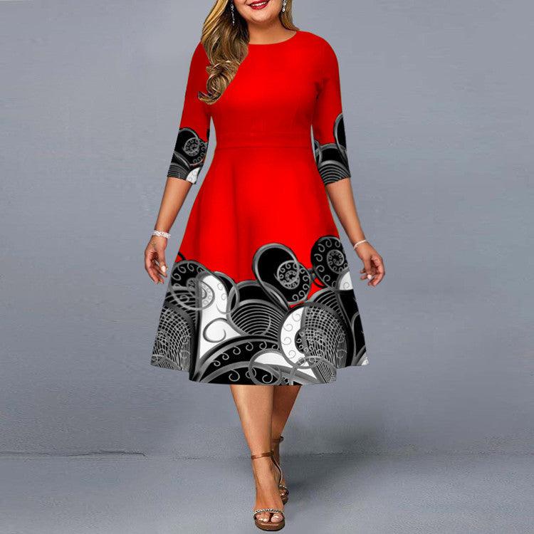 Elegant Temperament Hedging Print Midi Dress - Trendha